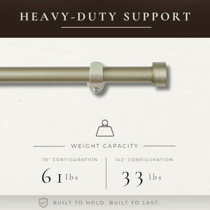 Serena Single Curtain Rod with Contemporary Cap Finial, Antique Pewter - 32"W x 78"L - color: Antique Pewter, size: 32"W x 78"L