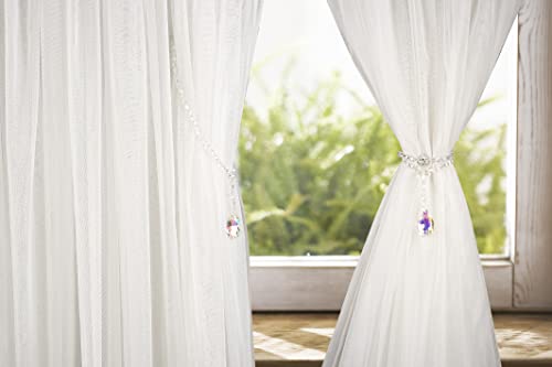SUQ I OME Luxury Crystal Beaded Magnetic Curtain Tieback, Colorful - color: Ab Colorful