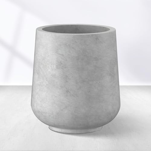 Kante Pale Gray Concrete Planter 13" Dia All-Weather Round Accent Pot - color: Gray Concrete, size: 13" D