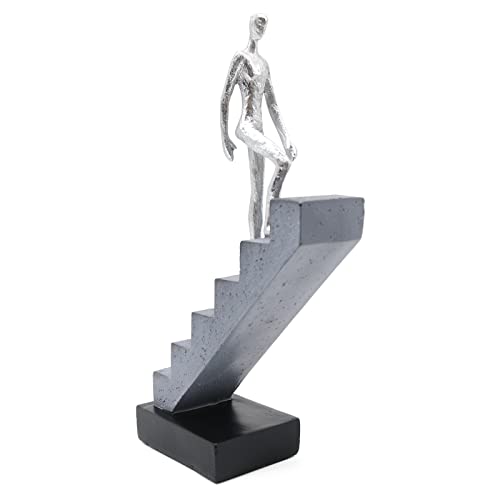 Lukitas Ladder Statue Sculpture, Modern Minimalist Art Decor, Resin 11.5''