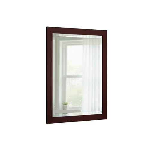 Alaterre Bathroom Vanity Mirror with Beveled Glass, Espresso, 24”x30” - color: Espresso