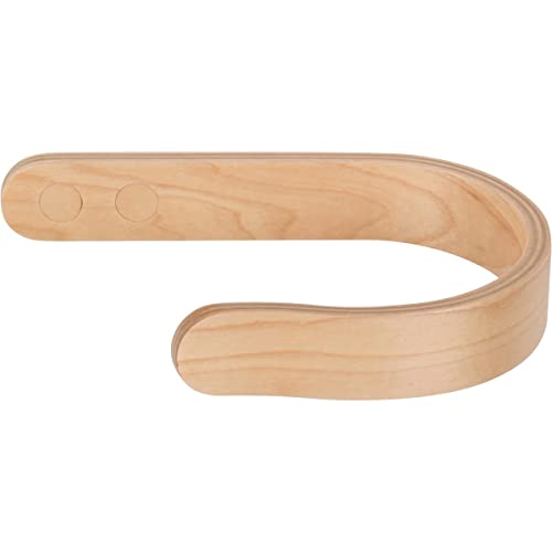 2 x Waveply Wood Curtain Holdbacks Plywood Drapery U Shaped Hook Tiebacks for Wall (Birch) - color: Maple
