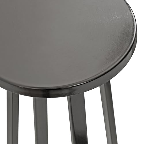 Kate and Laurel Zia Modern Metal Round Drink Table, 9 x 9 x 23, Gray Gunmetal, Contemporary Decorative Circle Pedestal Table for Living Room Display and Storage