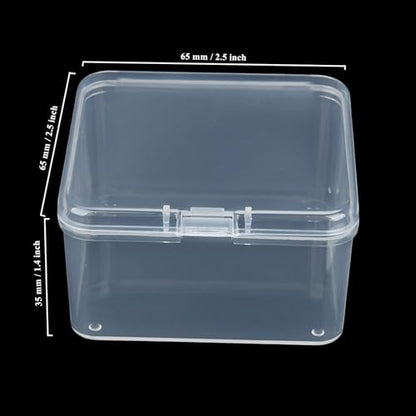 LJY 60 Clear Square Plastic Boxes, 2.5 x 2.5 x 1.4 in for Coins - color: Transparent, size: Single Size (2.5 x 2.5 x 1.4 inch)