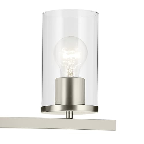Kichler Crosby 4-Light Bathroom Vanity Light, Brushed Nickel - color: Brushed Nickel, size: 4 Light, style: Clear Glass