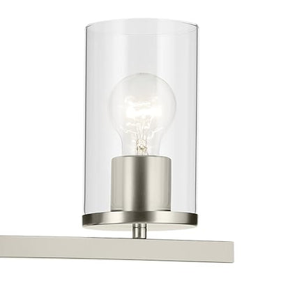 Kichler Crosby 4-Light Bathroom Vanity Light, Brushed Nickel - color: Brushed Nickel, size: 4 Light, style: Clear Glass
