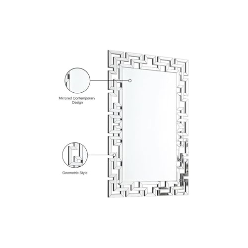 Maykoosh Rustic Romance Mirror - Oversized 47" L x 31.5" W, Features Intertwined Geometric Frame for a Stunning Focal Point in Any Room!