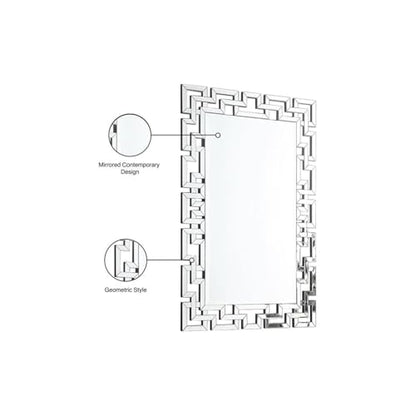 Maykoosh Rustic Romance Mirror - Oversized 47" L x 31.5" W, Features Intertwined Geometric Frame for a Stunning Focal Point in Any Room!