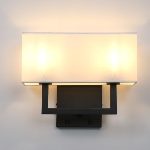 Yosoan Indoor Bedside Wall Sconce with On Off Switch - color: Black, size: 1-Pack