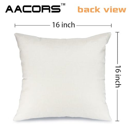 AACORS Spring Pillow Cover 16X16 Set of 2,Flower Butterfly Decorations Farmhouse Seasonal Summer Pillow Case Decor for Sofa Couch AA056-16-2 - size: 16" x 16" (Pack of 2)