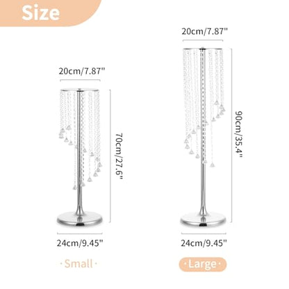 NUPTIO Tall Centerpiece for Table, Silver, 35.4", 2 Pcs - color: Silver, size: 2 Pcs 35.4 in