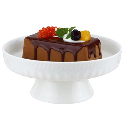 EIKS Ceramic Footed Bowl Display Stand Plate, (Dia. 8-inch) - size: Dia. 8-inch