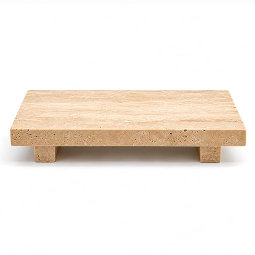 Travertine Vanity Riser for Soap & Perfume 9.84 in - color: Beige Travertine-9.84 in