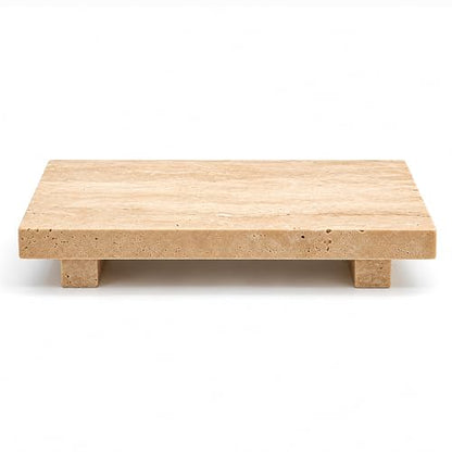 Travertine Vanity Riser for Soap & Perfume 9.84 in - color: Beige Travertine-9.84 in