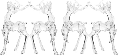 HOMSFOU 2pcs Tabletop Reindeer Decor Christmas Elk Figurines for Holiday Party for Home and Office Decoration Unique Window Display Deer Statues (Pack of 2) - size: 18.50X12.00X4.00CM (Pack of 2)