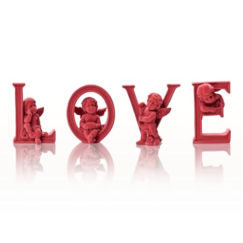 4 Sets Cupid Statue with Soft Velvet Finish Wedding Gifts, Red - color: Cupid-red