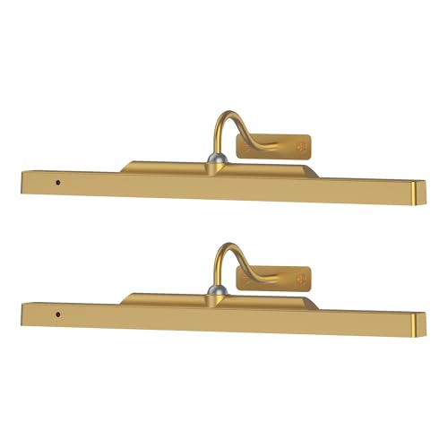Wireless Picture Light Battery Operated, 16in Picture Light for Wal, 2Pack Rechargeable 5000mAh Battery Wall Sconce for Wall Pictures, Gallery Artwork, Paintings, Portraits, Dartboards_Antique Gold - color: Antique Gold, size: 2 Pack