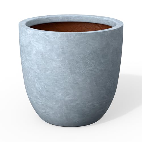 Kante Modern Home Minimalist 14" Dia Blue Gray Concrete Bowl Planter - color: Slate Gray, size: 14-Inch Dia