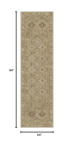 2x7 Runner Rug for Hallway Entryway Kitchen Rug Washable Runner Brown - color: Area Brown, size: 2' x 7' (Rectangular)