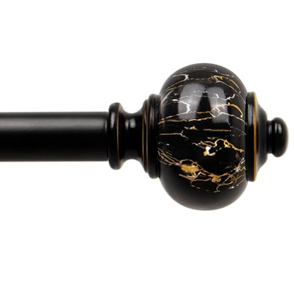 KAMANINA 1 Inch Curtain Rods for Windows 66 to 120 Inch, Black Drapery Rods - color: Black, size: 66-120"