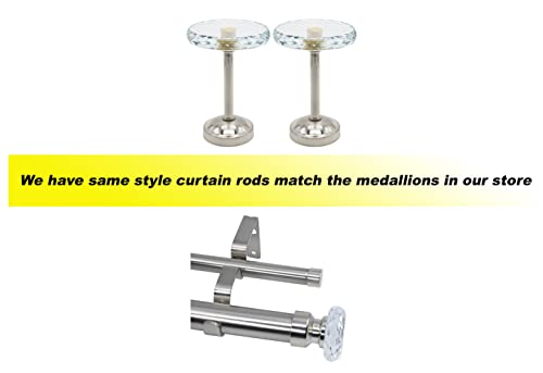 Set of 2 Cut Crystal Window Drapery Medallion Holdbacks, Curtain Tiebacks, Wall Hook, Tassel Holder, Satin Nickel - color: Satin Nickel
