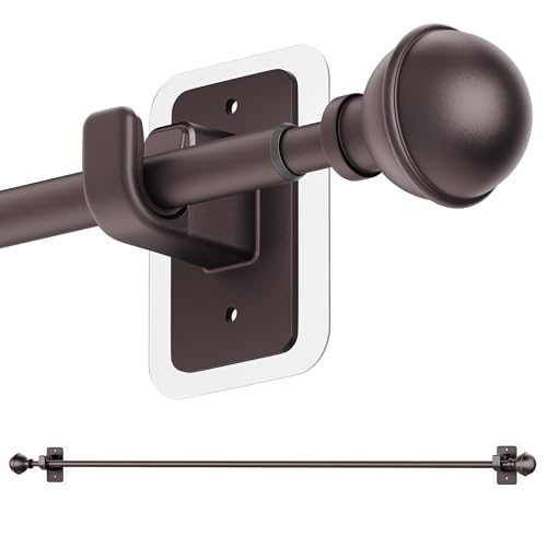 ENJOYBASICS Curtain Rods No Drilling for Renter, 28-84" Adjustable, Bronze - color: Bronze, size: 27-90"