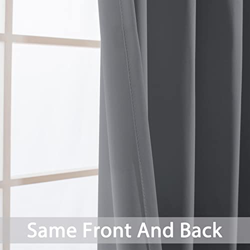 Yakamok Grey Room Darkening Curtains 62x72 inch Gray Grommet-Living Room - color: Grey, size: 62"W x 72"L (Pack of 2)