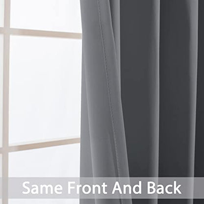 Yakamok Grey Room Darkening Curtains 62x84 inch Gray Grommet-Living Room - color: Grey, size: 62"W x 84"L (Pack of 2)