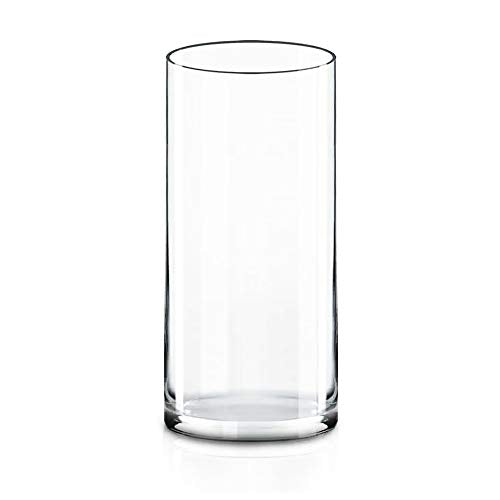 CYS Excel Clear Glass Cylinder Vase (H:9" D:4") Flower Vase Centerpieces Hurricane Floating Candle Holder - size: H-9" D-4"
