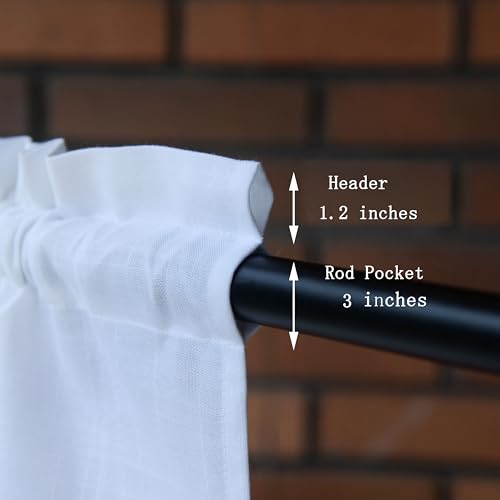 2PC PKT Floral Embroidery Curtain Valance, White Elegant Decorative Flowers Window Valances,Valances for Windows Living Room,3" Rod Pocket W62XL14 inch (Flowers) - size: 62"W x 14"L (Pack of 2)