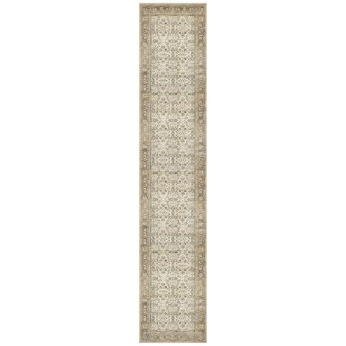 SIILOOM 2x10 Washable Runner Rug Non Slip Soft Area Rug for Hallway Kitchen - color: Beige/Brown, size: 2' x 10' (Runner)
