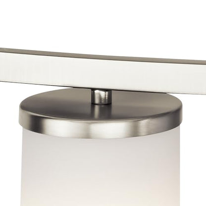 Kichler Crosby 3-Light Bathroom Vanity Light, Brushed Nickel - color: Brushed Nickel, size: 3 Light, style: Satin Etched Cased Opal Glass