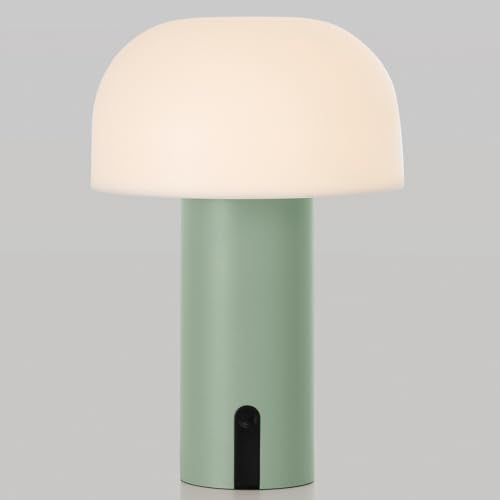 Mushroom Table Lamp, Cordless Rechargeable Touch Light, Waterproof - color: Sage Green