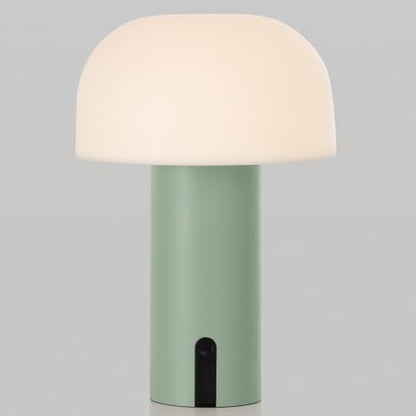 Mushroom Table Lamp, Cordless Rechargeable Touch Light, Waterproof - color: Sage Green