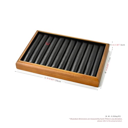 Oirlv Black Wood Jewelry Ring Display Tray - color: Black, size: 11 slot