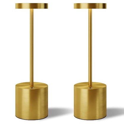 TBBGA LED Cordless Table Lamps Set of 2, 5000mAh Rechargeable Table Light - color: Gold2