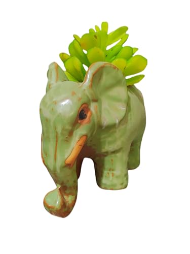 Cute Animal Elephant Shaped Ceramic Succulent Cactus Air Plant Flower Pots Planters-Plant Not Included (4.7 Inch) - size: 4.7 Inch
