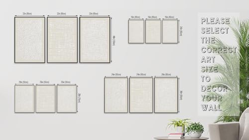 Large Framed Abstract Wall Art, Neutral Beige White Deocr, 16"x24"x3 - color: beige, size: 16"x24"x3 Framed