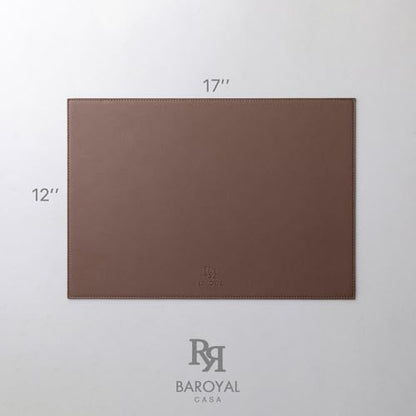Baroyal Faux Leather Placemats Set of 4 Vinyl Washable Wipeable Table Mats for Kitchen Dining Table Heat Resistant Waterproof Modern Indoor/Outdoor Placemats Non-Slip Easy Clean Place Mats (Chocolat) - color: B-chocolat