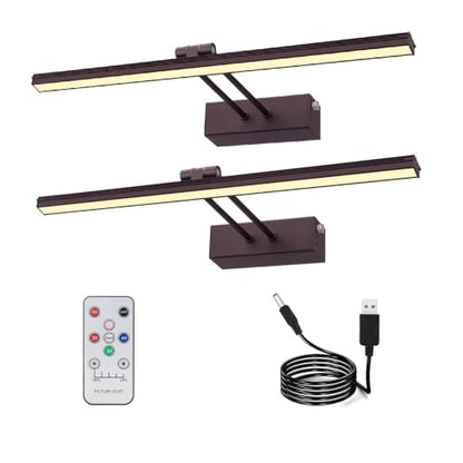 HEAGEERO Picture Lights for Wall,13in Gallery Light,5000mAh Art Light - color: Black-13"