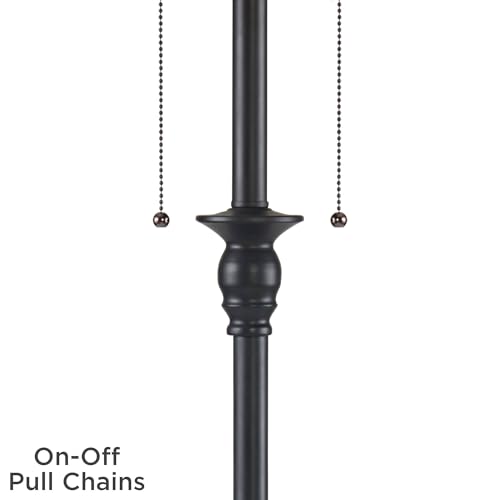 Dyna 58" Tall Black and Gray Swirl 2-Light Floor Lamp Living Room
