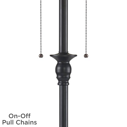 Dyna 58" Tall Black and Gray Swirl 2-Light Floor Lamp Living Room