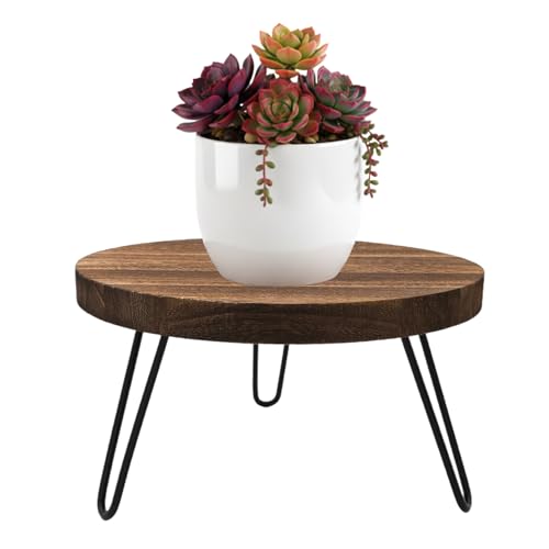 Wood Plant Stand Indoor Outdoor, 12'' Wooden Planter Stands Fit 5-15 in Pot - size: Large