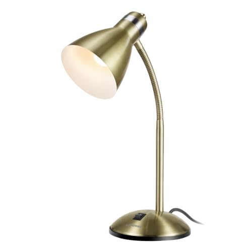 LEPOWER Metal Desk Lamp, Adjustable GooseNeck Reading Light for Bedroom - color: Bronze