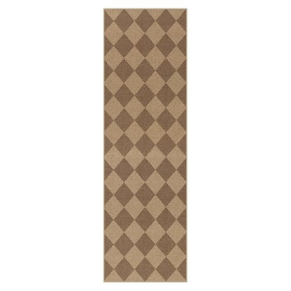 Lahome Checkered Easy Jute Kitchen Runner Rug, 2x8 Outdoor Rugs Washable - color: Nature/Checkerboard -2, size: 2'6" x 8' (Runner)