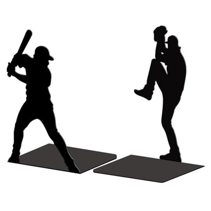Peacoblue 5.3"x4.3"x7.9" Metal Bookends, Heavy Duty Book Ends for Shelves - style: Baseball