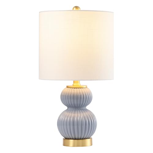 JONATHAN Y Daphne Ribbed Gourd Metal/Glass Table Lamp 20", Gray - color: Gray