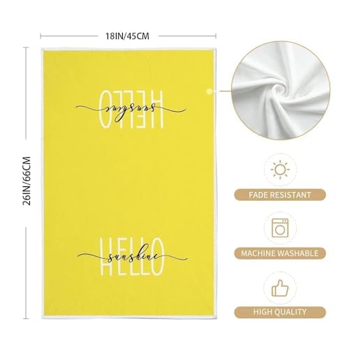 GEEORY Kitchen Towels for Spring Summer Decor Yellow Daisy Dish Towels 18 x 26 Inch Ultra Absorbent Bar Drying Cloth Hello Sunshine Hand Towel for Kitchen Bathroom Party Home Decorations Set of 2