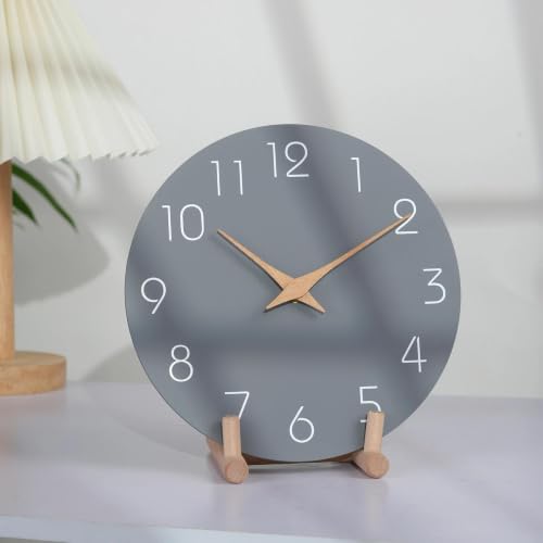 Mosewa Wall Clock 8" Battery Operated Silent Non-Ticking Simple Modern - color: C_gray, size: 8 Inch