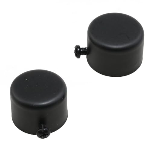 4Pcs Black Metal Curtain Rod End Caps 1.1 Inch
